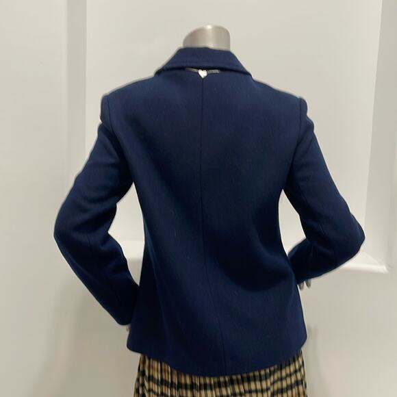 Blugirl Folies Women Wool Blend Pea Coat Blue Size 10 - Picture 15 of 16